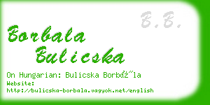 borbala bulicska business card